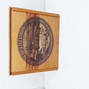 Gold Seal Vineyards 1865 Lake Hammondsport New York Wooden Wine Box empty